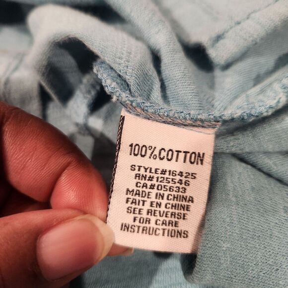 Habitat Womens Light Blue Wide Ribbed 100% Cotton Blouse Size Small Oversized - Picture 6 of 11